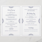 Elegant Wedding Programs - Nadine (Navy Blue) (Achterkant)