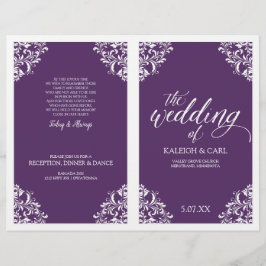 Elegant Wedding Programs -Nadine (Plum/Paars)