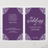 Elegant Wedding Programs -Nadine (Plum/Paars) (Voorkant)