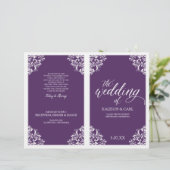 Elegant Wedding Programs -Nadine (Plum/Paars) (Staand voorkant)