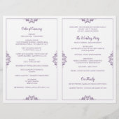 Elegant Wedding Programs -Nadine (Plum/Paars) (Achterkant)