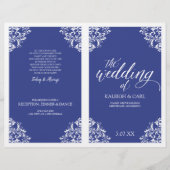 Elegant Wedding Programs - Nadine (Royal Blue) (Voorkant)
