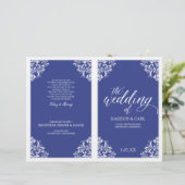 Elegant Wedding Programs - Nadine (Royal Blue) (Staand voorkant)