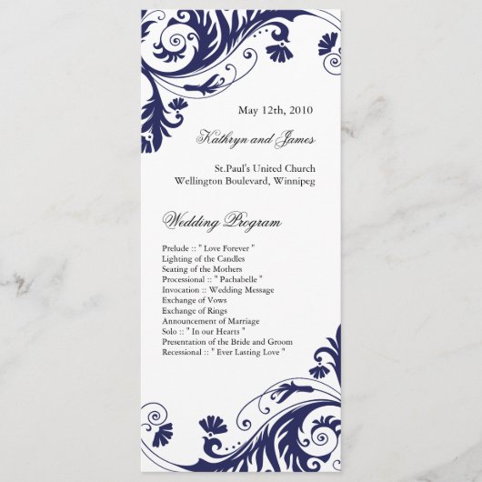 Elegant Wedding Programs Programmakaart (Voorkant)