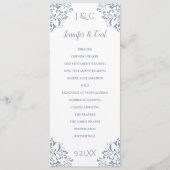 Elegant Wedding Programs | Tea-Length (Dusty Blue) Programmakaart (Voorkant)