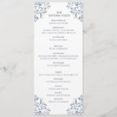 Elegant Wedding Programs | Tea-Length (Dusty Blue) Programmakaart (Achterkant)
