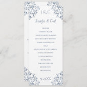 Elegant Wedding Programs | Tea-Length (Dusty Blue) Programmakaart (Voorkant / Achterkant)