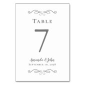Elegant Wedding Reception Calligrafie Gray & White Kaart (Voorkant)
