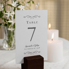 Elegant Wedding Reception Calligrafie Gray & White Kaart