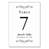 Elegant Wedding Reception Calligraphy Black White Kaart (Achterkant)