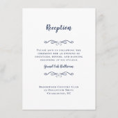 Elegant Wedding Reception Chic Delicate Blue Informatiekaartje (Voorkant)
