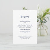 Elegant Wedding Reception Chic Delicate Blue Informatiekaartje (Staand voorkant)