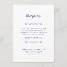 Elegant Wedding Reception Chic Periwinkle Blue Informatiekaartje
