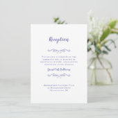 Elegant Wedding Reception Chic Periwinkle Blue Informatiekaartje (Staand voorkant)