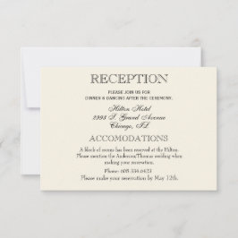 Elegant Wedding Reception Eenvoudig Traditioneel RSVP Kaartje