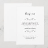 Elegant Wedding Reception Gray Chic Enclosure Card Informatiekaartje (Voorkant / Achterkant)