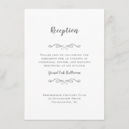 Elegant Wedding Reception Gray Chic Enclosure Card Informatiekaartje