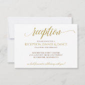 Elegant Wedding Reception Kaart | Gold Typografie (Voorkant)