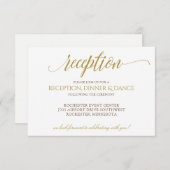 Elegant Wedding Reception Kaart | Gold Typografie (Voorkant / Achterkant)