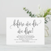 Elegant Wedding Rehearsal Dinner Invitation Card Kaart (Staand voorkant)