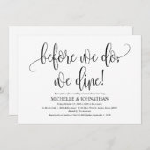 Elegant Wedding Rehearsal Dinner Invitation Card Kaart (Voorkant / Achterkant)