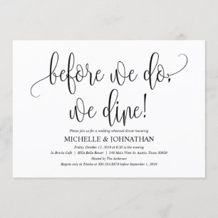 Elegant Wedding Rehearsal Dinner Invitation Card Kaart