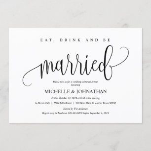 Elegant Wedding Rehearsal Dinner Invitation Card Kaart