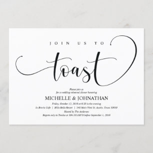 Elegant Wedding Rehearsal Dinner Invitation Card Kaart