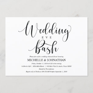 Elegant Wedding Rehearsal Dinner Invitation Card Kaart