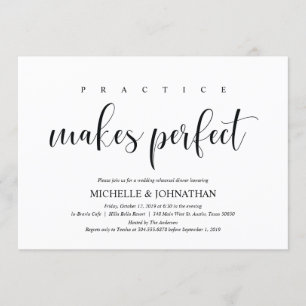 Elegant Wedding Rehearsal Dinner Invitation Card Kaart