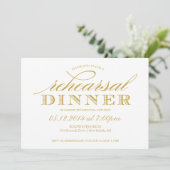 Elegant Wedding Rehearsal Dinner Invitation Kaart (Staand voorkant)