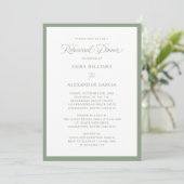 Elegant Wedding Rehearsal Dinner Sage Green Kaart (Staand voorkant)