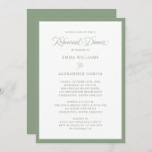 Elegant Wedding Rehearsal Dinner Sage Green Kaart (Voorkant / Achterkant)