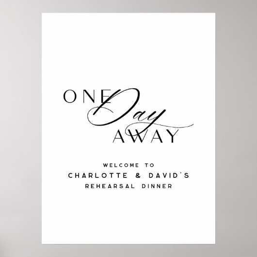 Elegant Wedding Rehearsal Dinner Welcome Sign Poster (Voorkant)