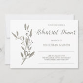 Elegant Wedding Rehearsal Uitnodiging Floral Grey (Voorkant)