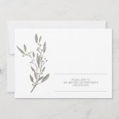 Elegant Wedding Rehearsal Uitnodiging Floral Grey (Achterkant)