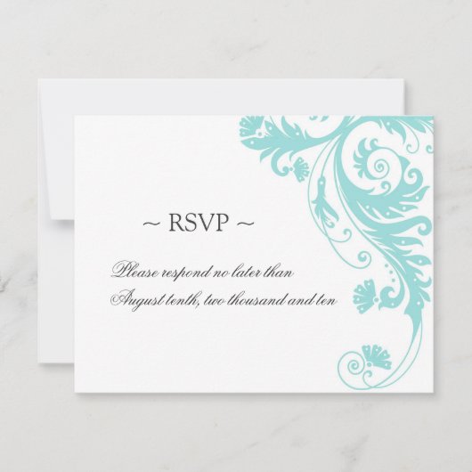 Elegant Wedding Reply Cards RSVP Kaartje (Voorkant)
