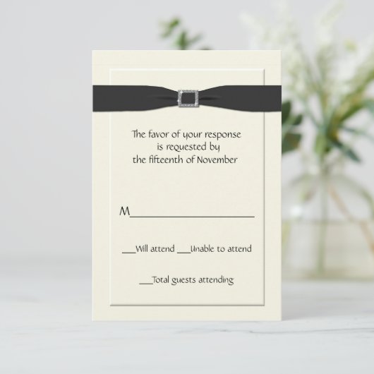 Elegant Wedding Response Card RSVP Kaartje (Staand voorkant)