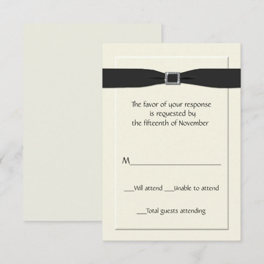 Elegant Wedding Response Card RSVP Kaartje (Voorkant / Achterkant)