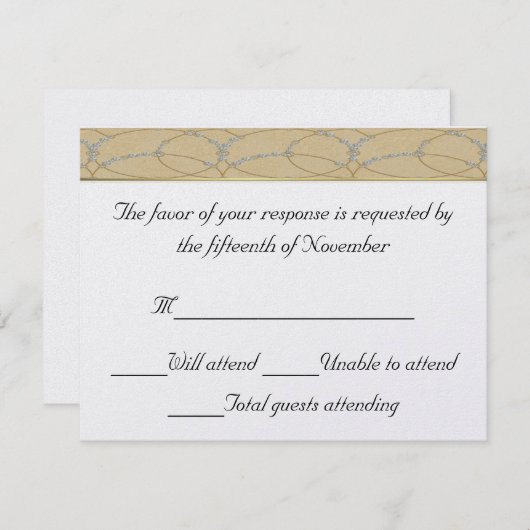Elegant Wedding Response Card RSVP Kaartje (Voorkant / Achterkant)