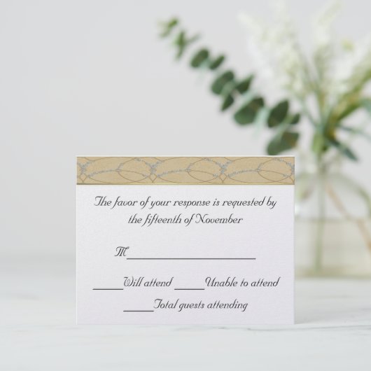 Elegant Wedding Response Card RSVP Kaartje (Staand voorkant)