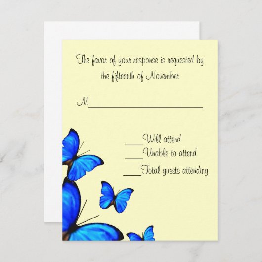 Elegant Wedding Response Card RSVP Kaartje (Voorkant / Achterkant)