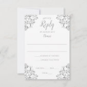 Elegant Wedding Response Kaart - Nadine (grijs) (Voorkant)