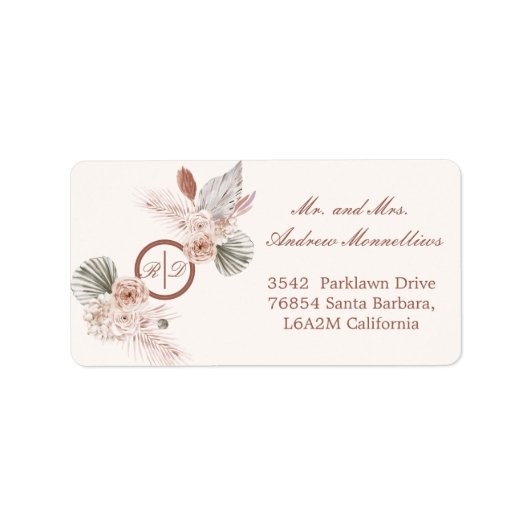 Elegant Wedding Return Address Label (Voorkant)