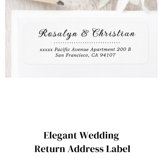 Elegant Wedding Return-adres Etiket