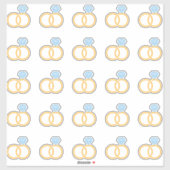 Elegant Wedding Ring Kiss-Cut Sticker (Vel)