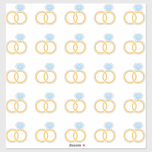 Elegant Wedding Ring Kiss-Cut Sticker (Vel)