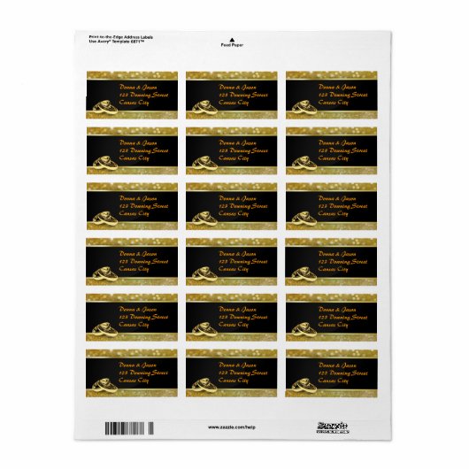 Elegant Wedding Rings - Adres Etiket (Full Sheet)