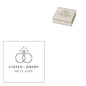 Elegant Wedding Rings Custom Save The Date Rubberstempel (Gestempeld)