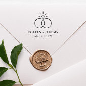 Elegant Wedding Rings Custom Save The Date Rubberstempel